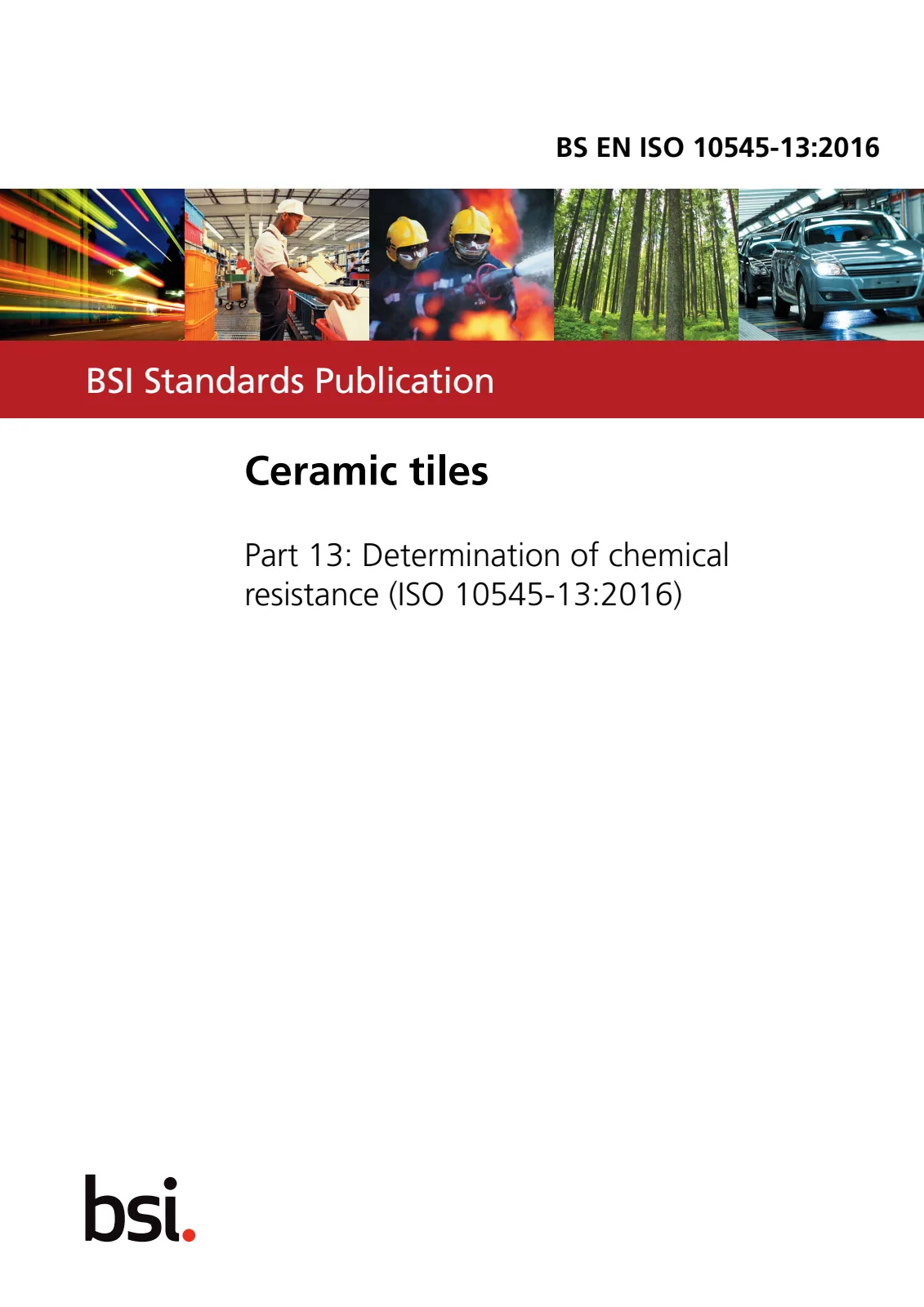 First page of standard BS EN ISO 10545-13:2016