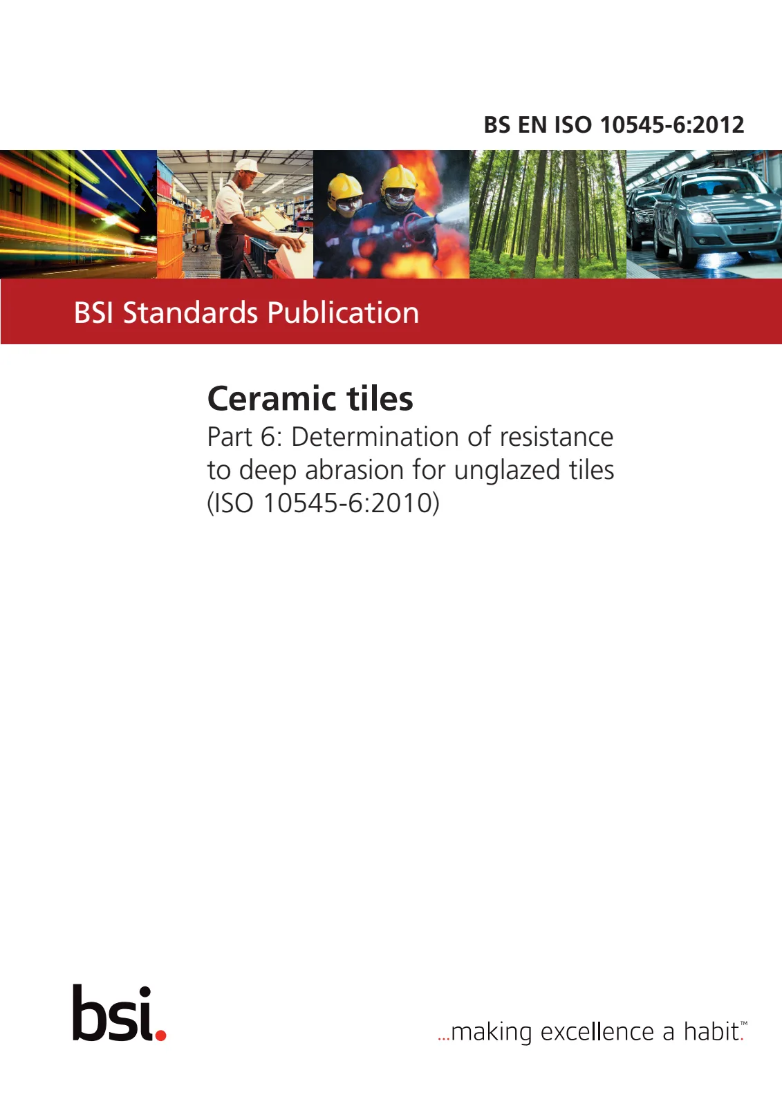 First page of standard BS EN ISO 10545-6:2012