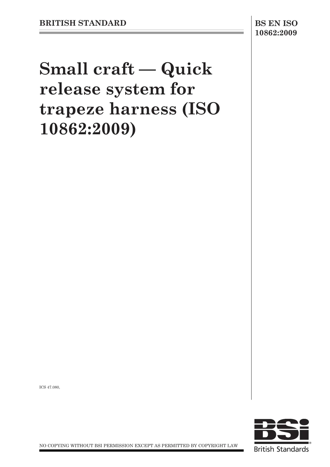 Первая страница стандарта BS EN ISO 10862:2009