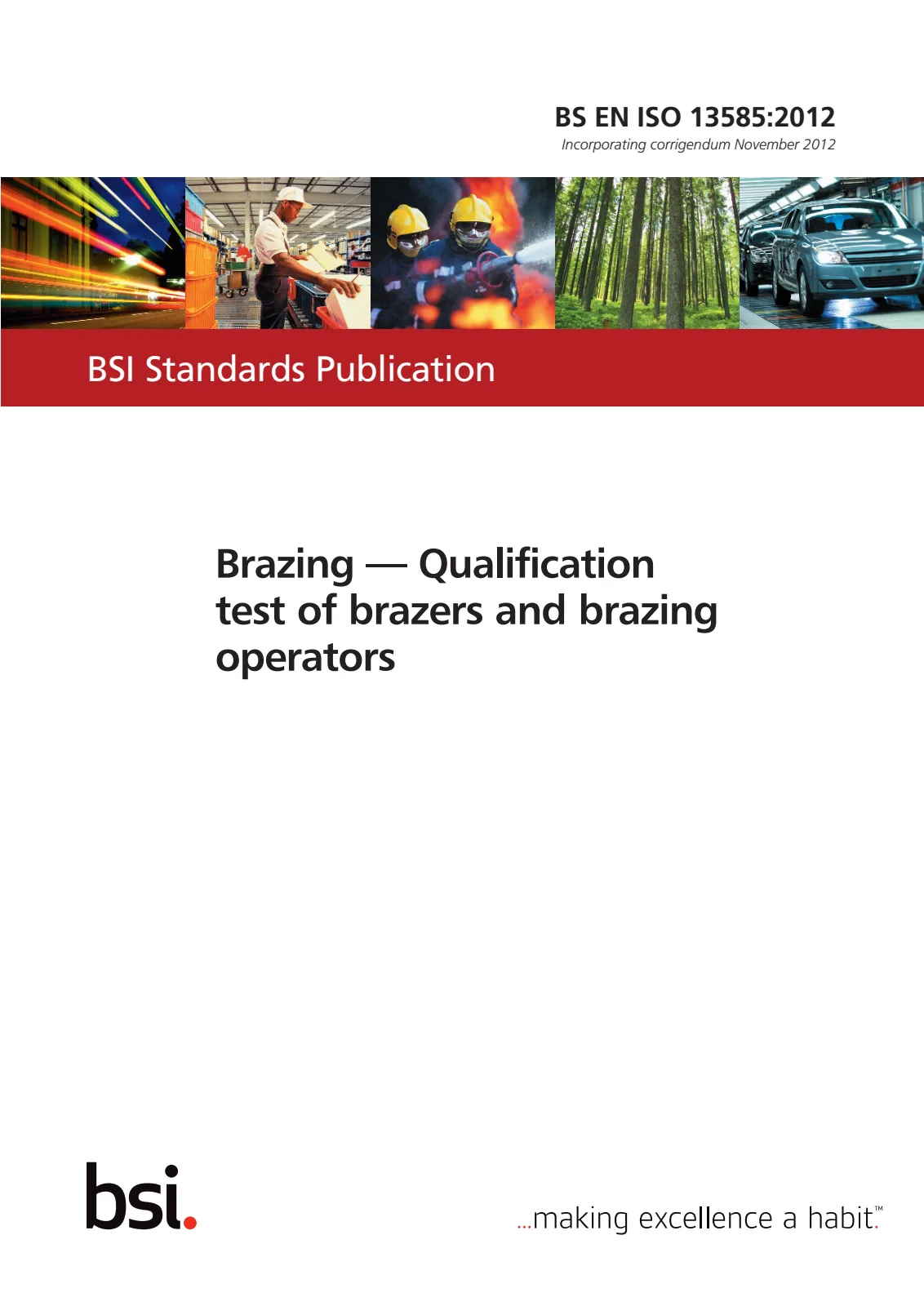 Первая страница стандарта BS EN ISO 13585:2012