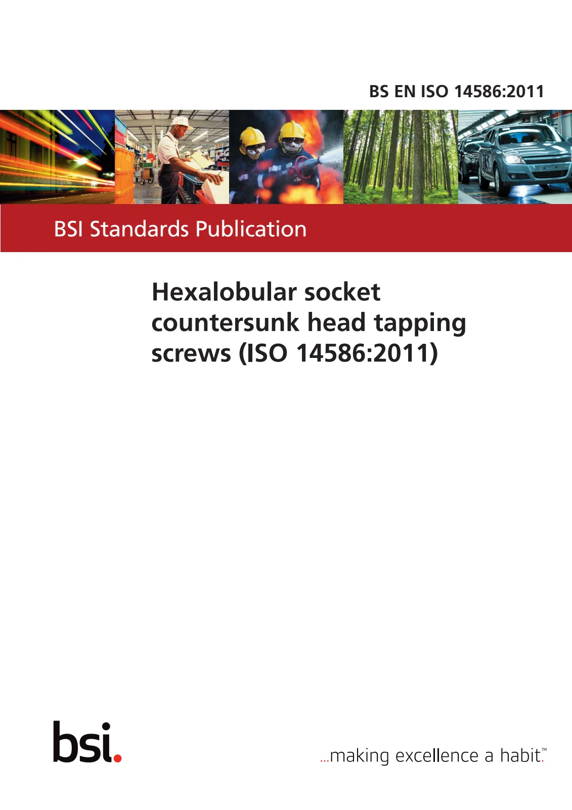 First page of standard BS EN ISO 14586:2011