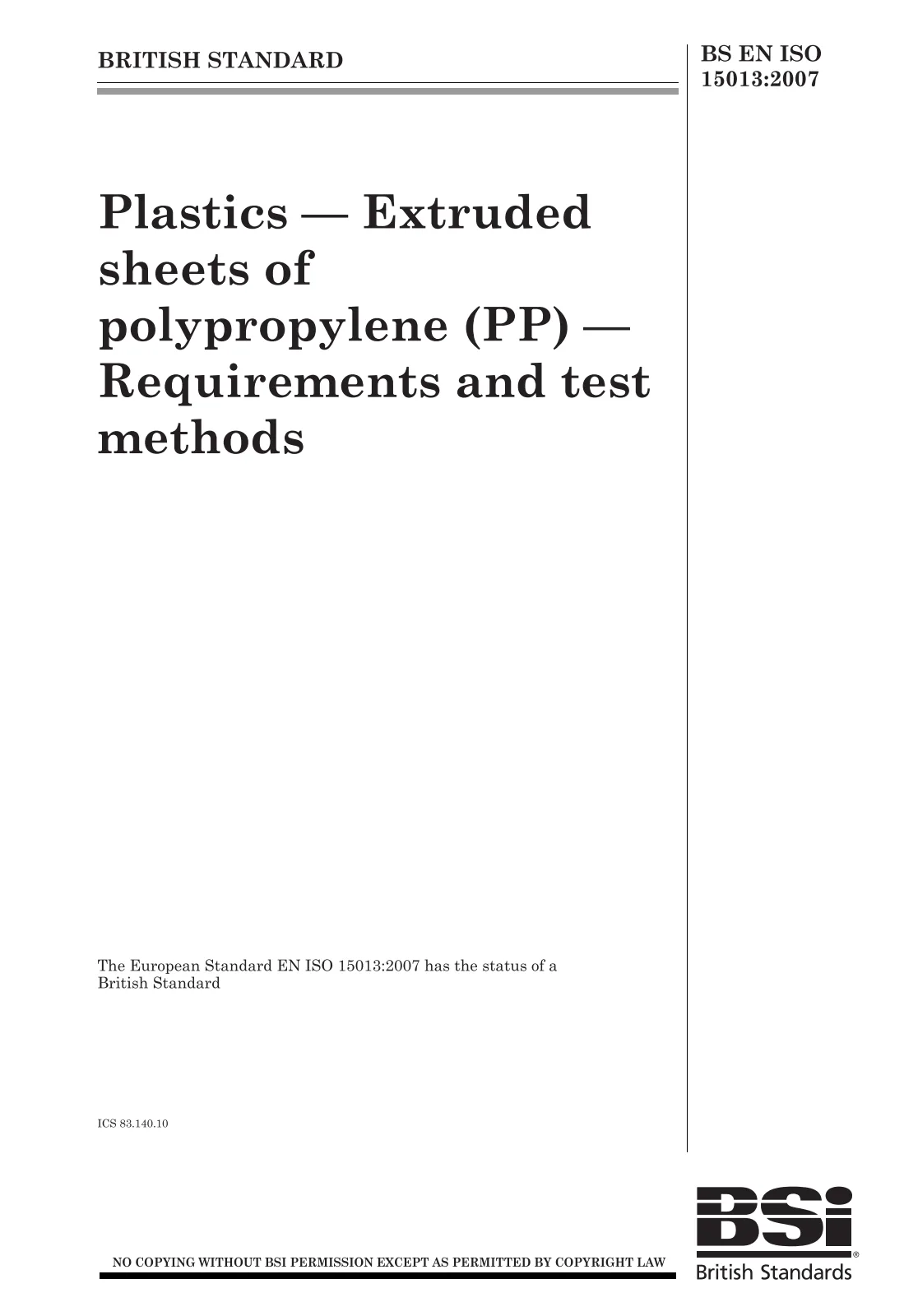 Первая страница стандарта BS EN ISO 15013:2007