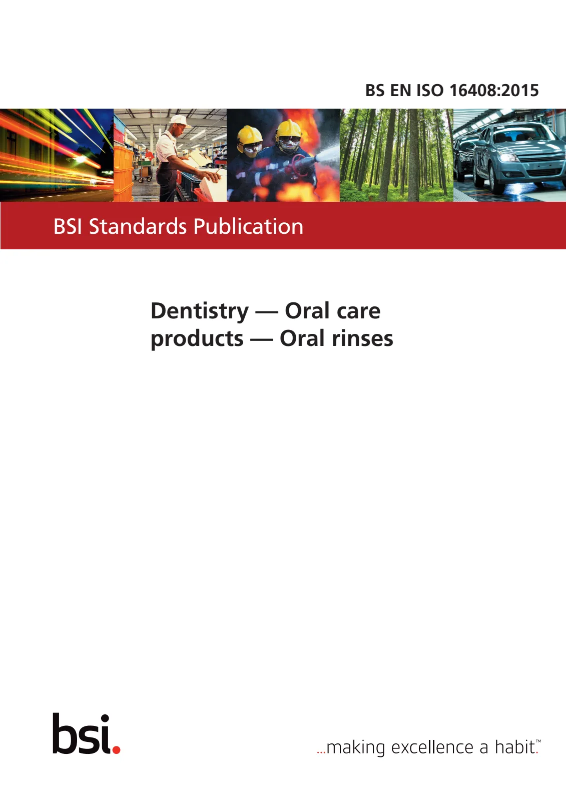 First page of standard BS EN ISO 16408:2015