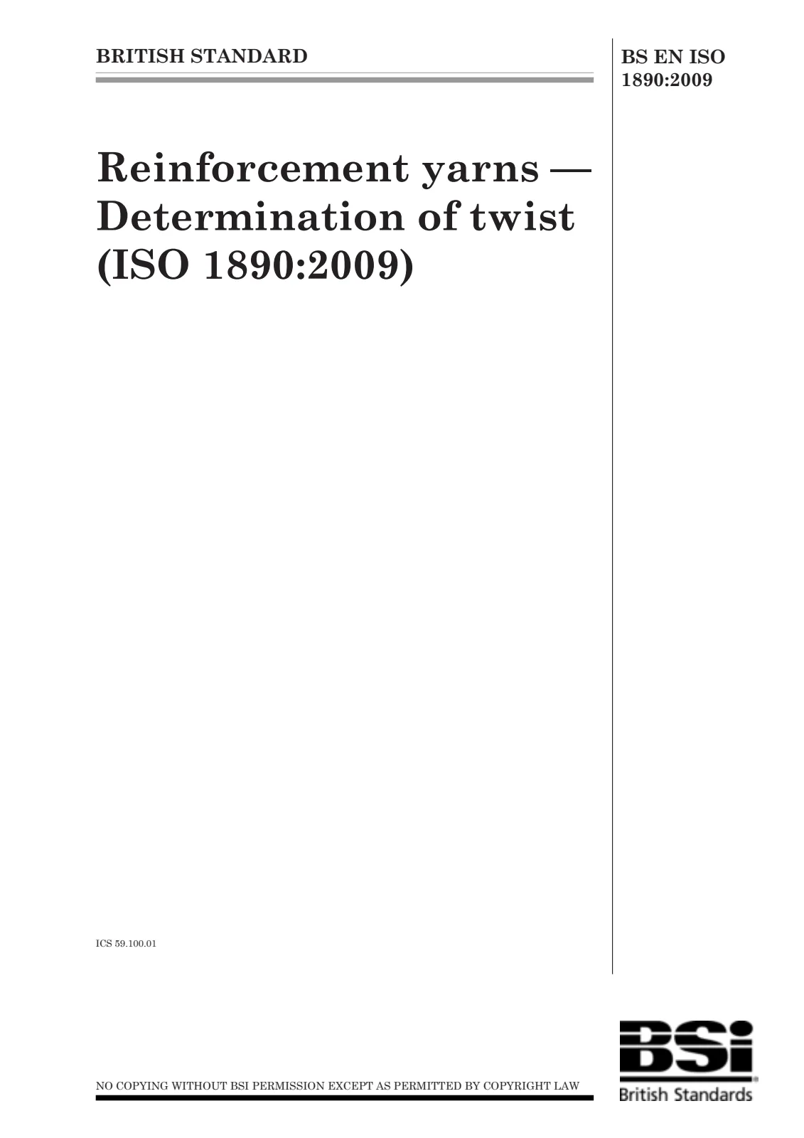 Первая страница стандарта BS EN ISO 1890:2009