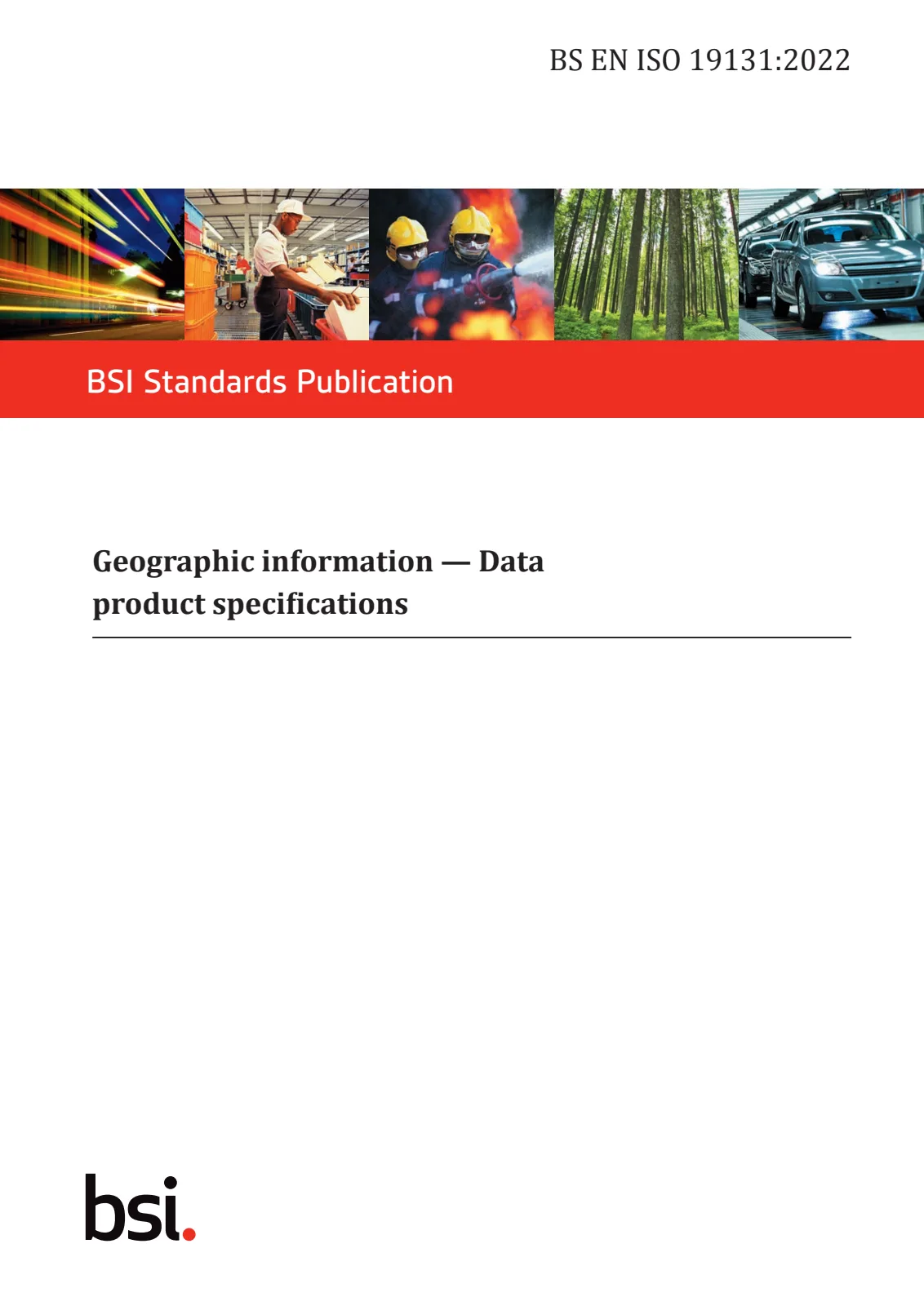 Первая страница стандарта BS EN ISO 19131:2022