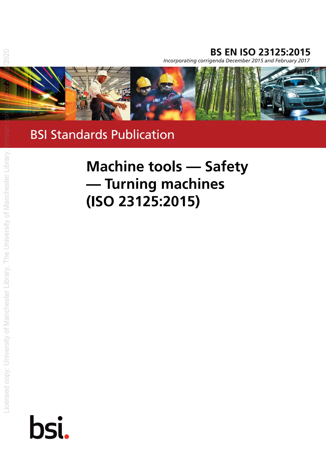 Первая страница стандарта BS EN ISO 23125:2015