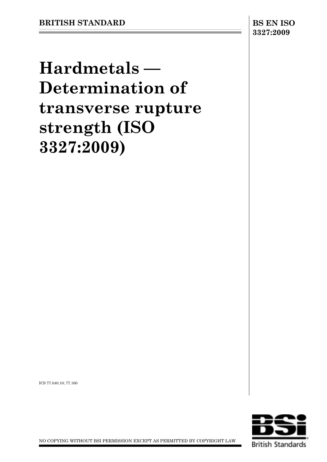 Первая страница стандарта BS EN ISO 3327:2009