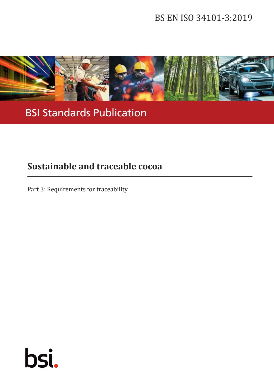 Первая страница стандарта BS EN ISO 34101-3:2019