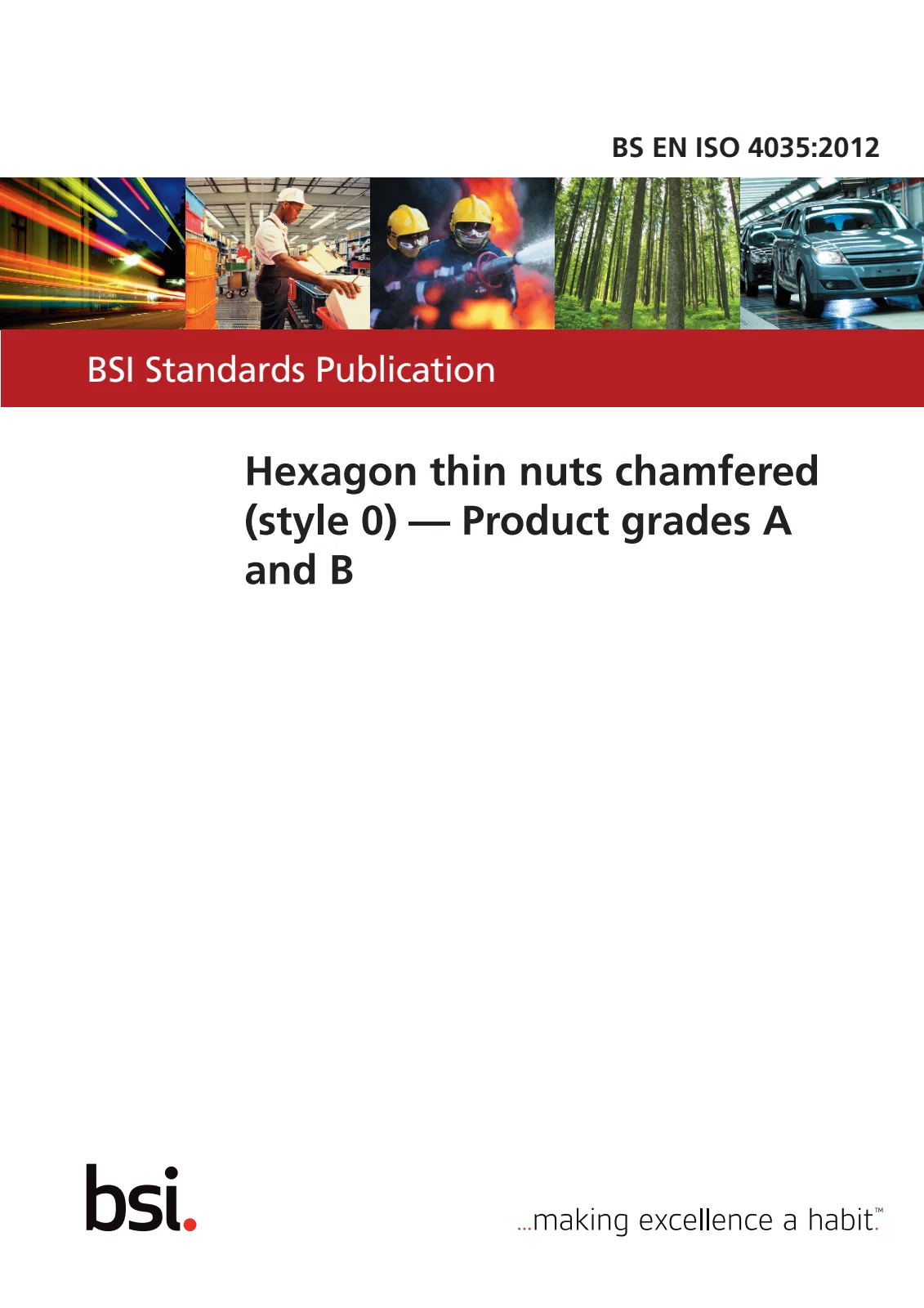 First page of standard BS EN ISO 4035:2012