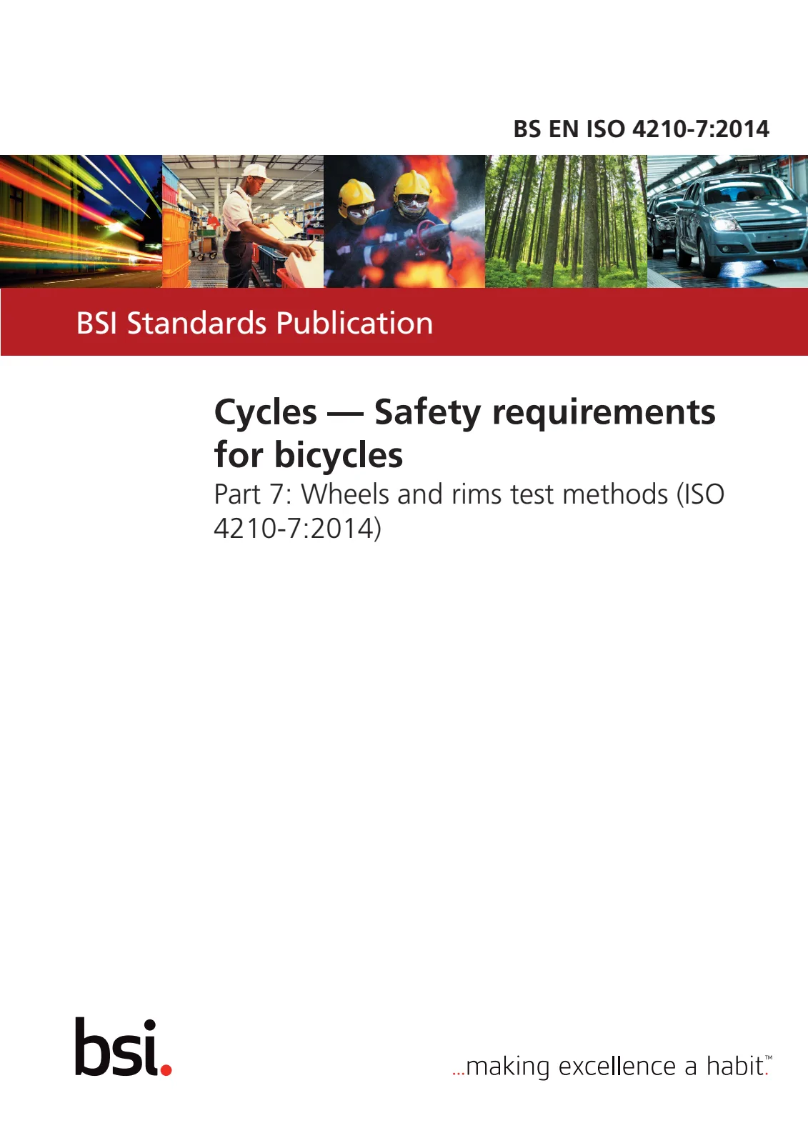 Первая страница стандарта BS EN ISO 4210-7:2014
