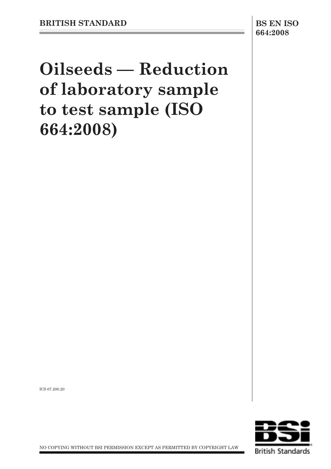 Первая страница стандарта BS EN ISO 664:2008