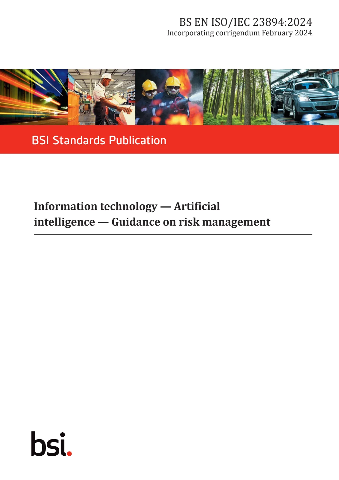 First page of standard BS EN ISO/IEC 23894:2024