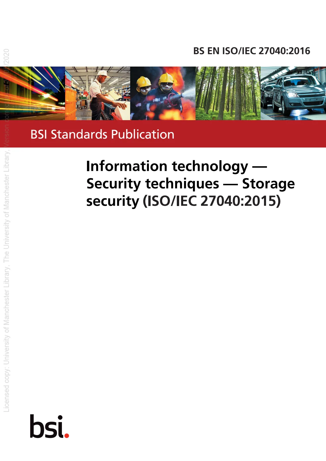 Первая страница стандарта BS EN ISO/IEC 27040:2016