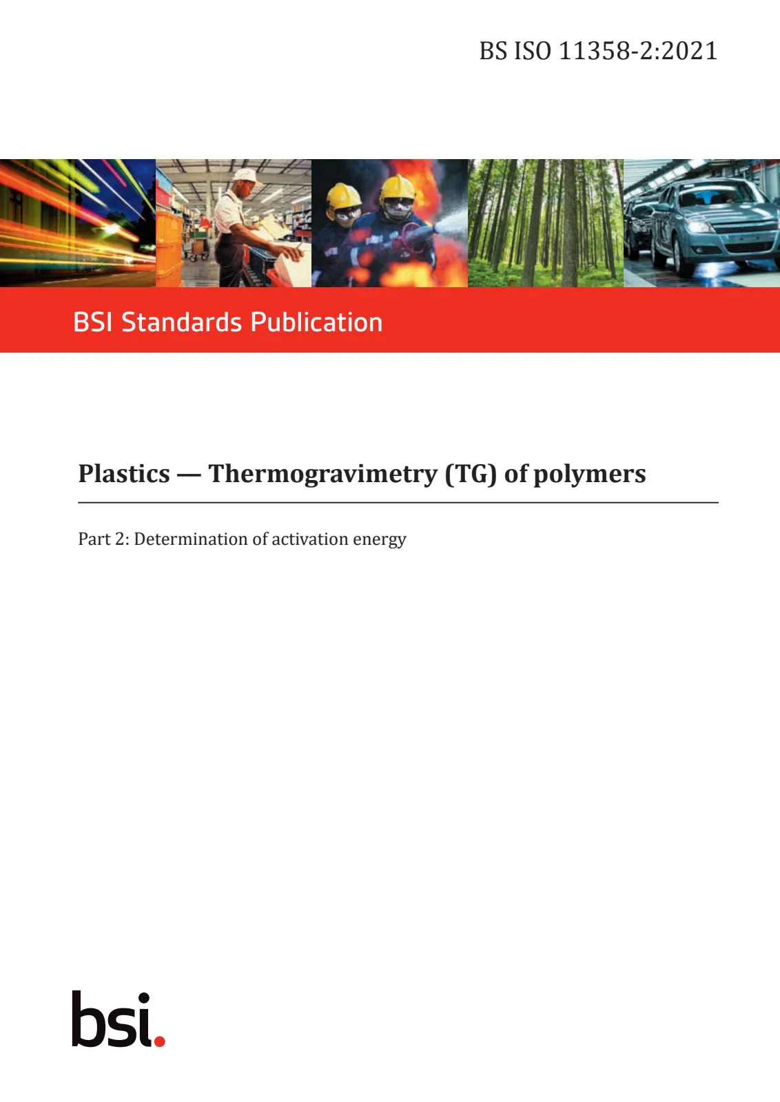 First page of standard BS ISO 11358-2:2021