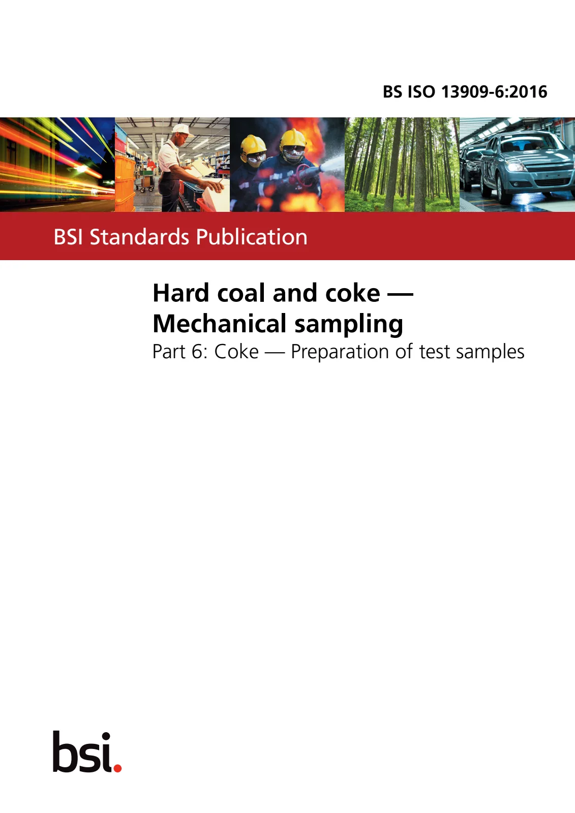 Первая страница стандарта BS ISO 13909-6:2016