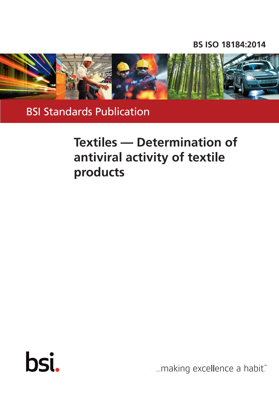 Первая страница стандарта BS ISO 18184:2014