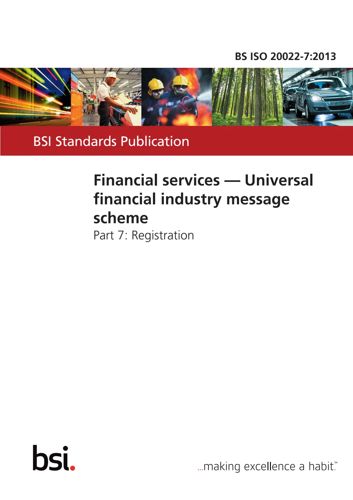 Первая страница стандарта BS ISO 20022-7:2013