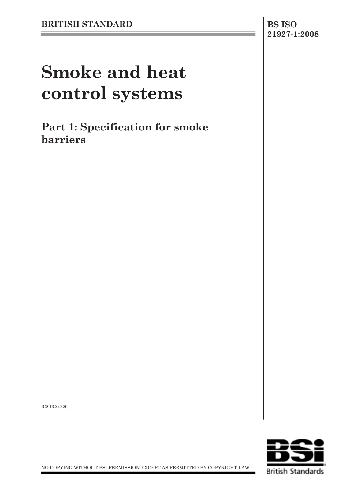 Первая страница стандарта BS ISO 21927-1:2008