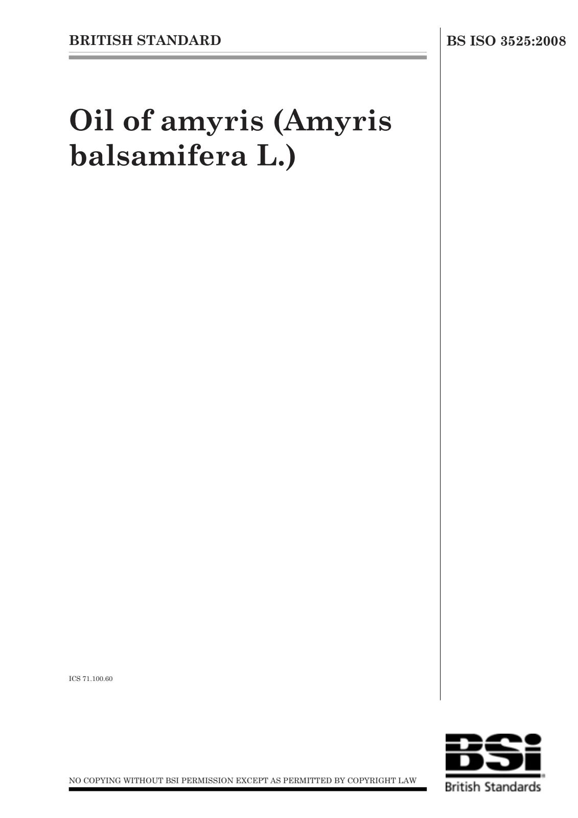 Первая страница стандарта BS ISO 3525:2008