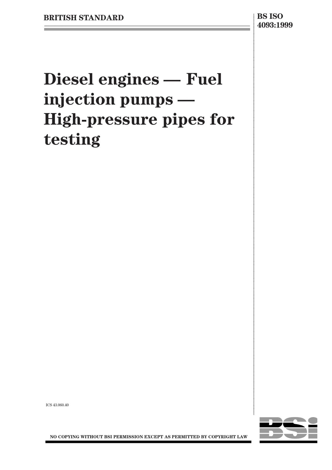 First page of standard BS ISO 4093:1999