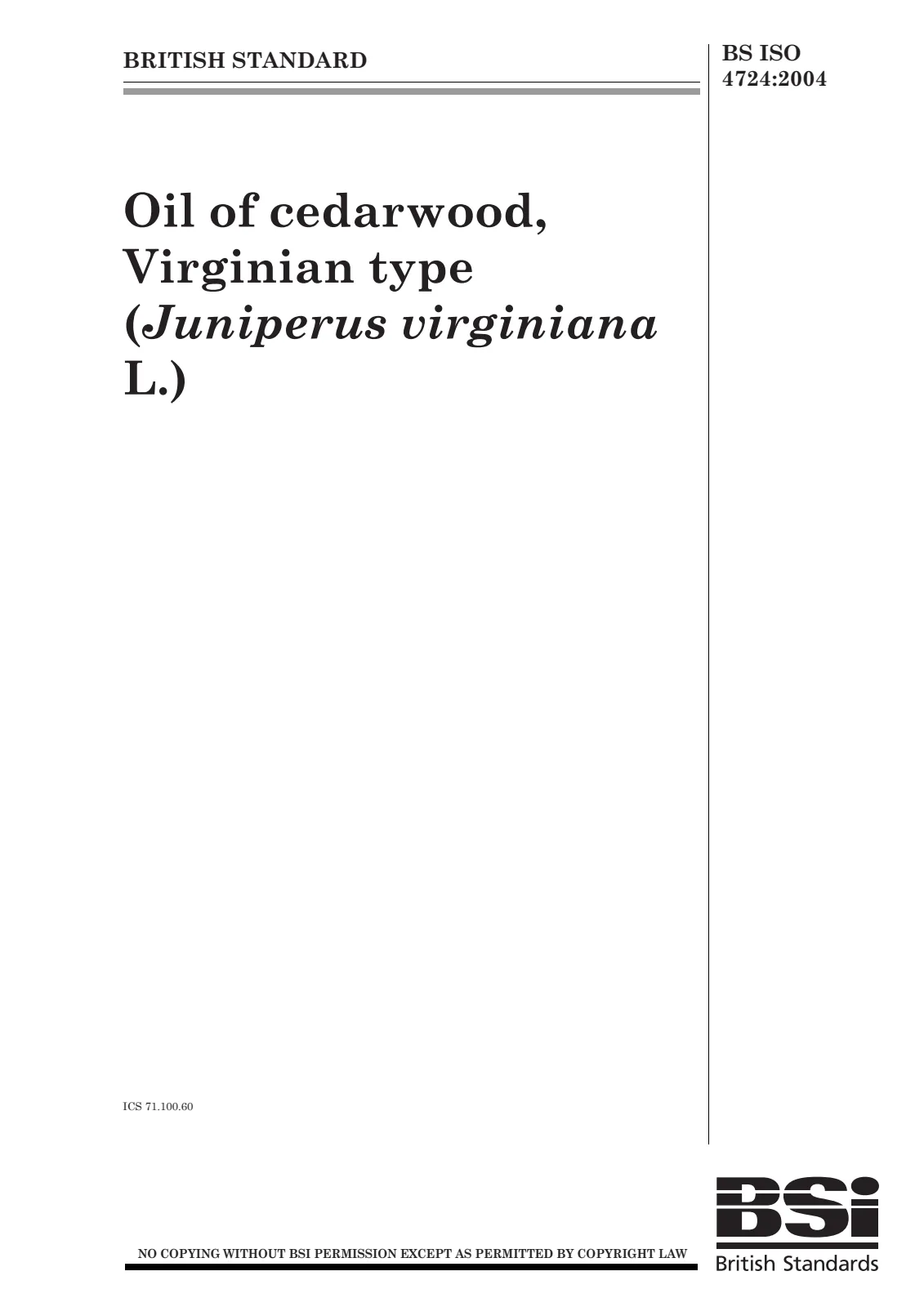 First page of standard BS ISO 4724:2004