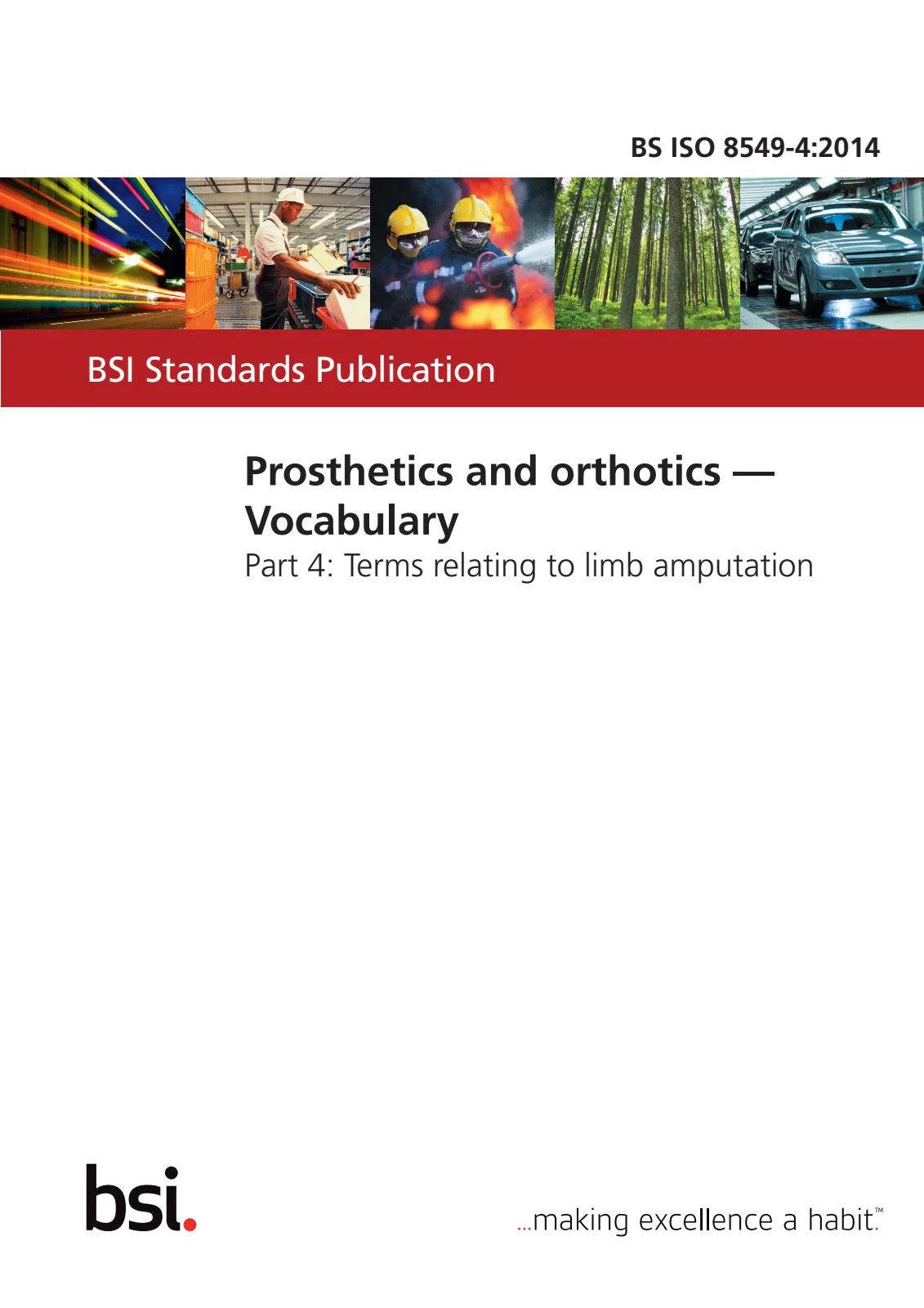 Первая страница стандарта BS ISO 8549-4:2014
