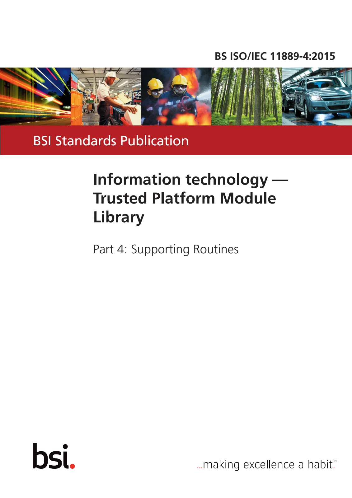 Первая страница стандарта BS ISO/IEC 11889-4:2015