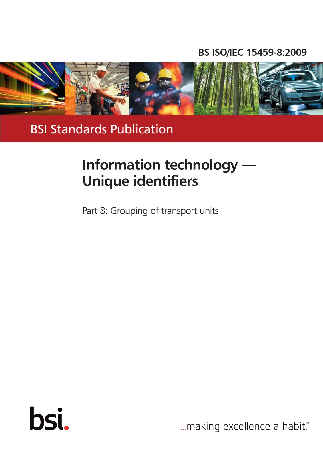 Первая страница стандарта BS ISO/IEC 15459-8:2009