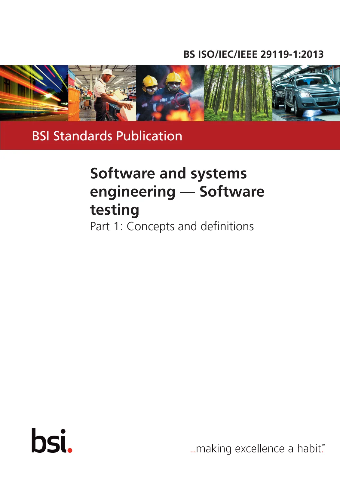 Первая страница стандарта BS ISO/IEC/IEEE 29119-1:2013