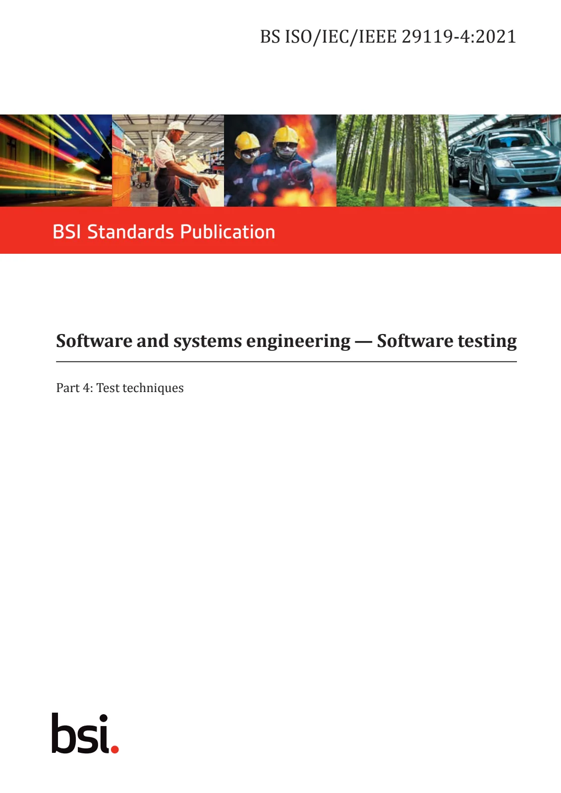 Первая страница стандарта BS ISO/IEC/IEEE 29119-4:2021