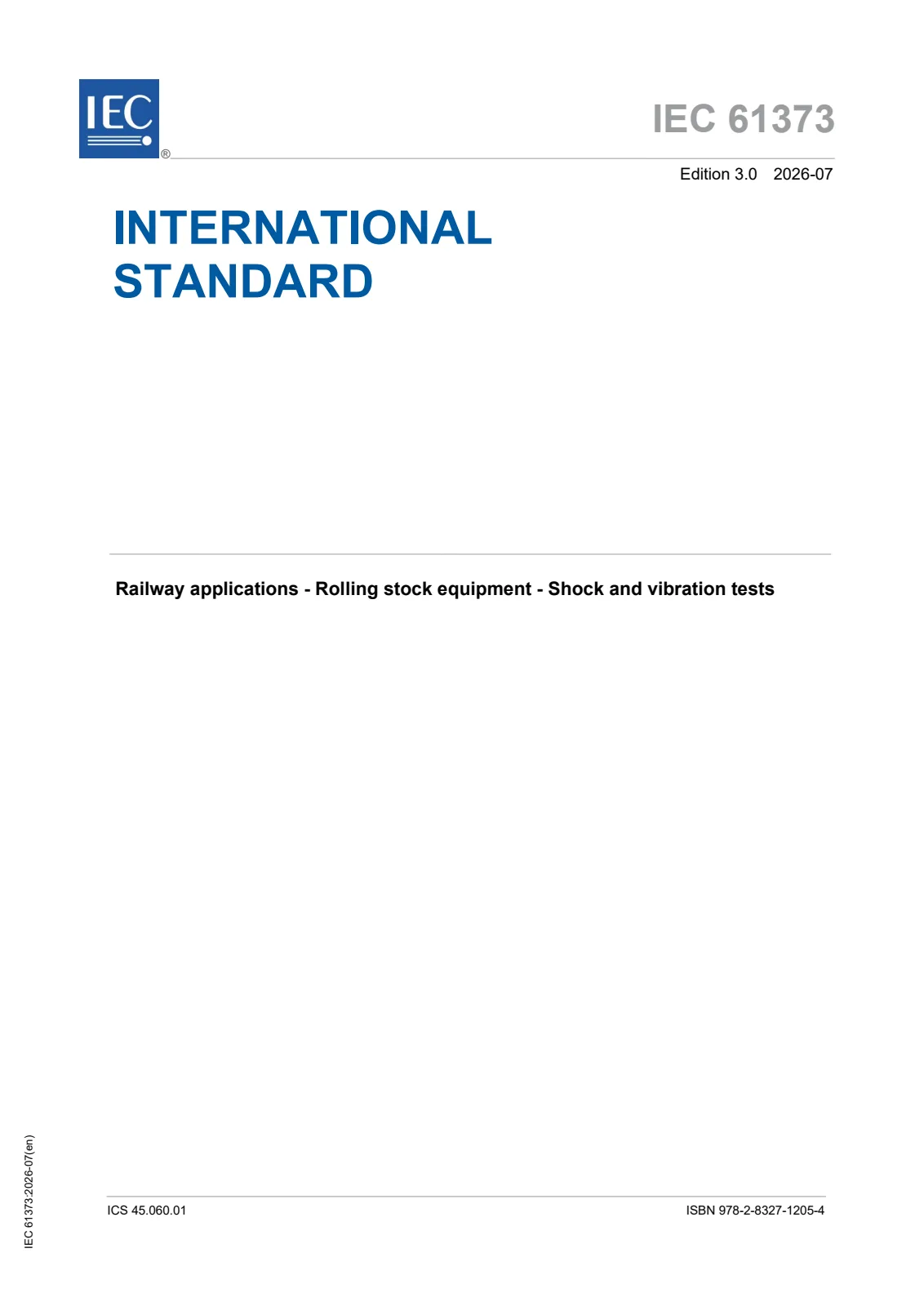 Первая страница стандарта IEC 61373:2026