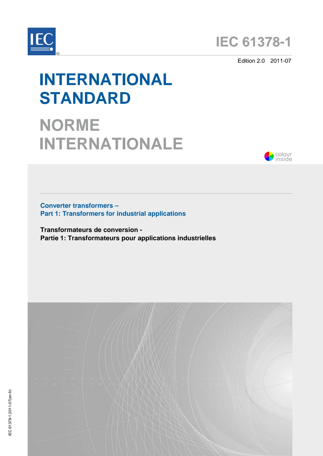 First page of standard IEC 61378-1:2011