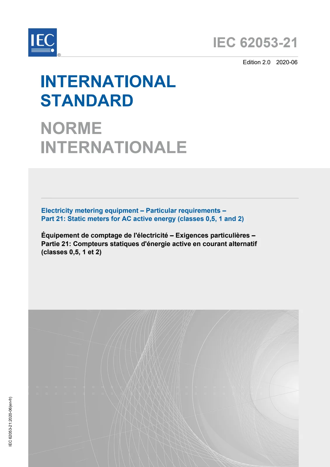 Первая страница стандарта IEC 62053-21:2020