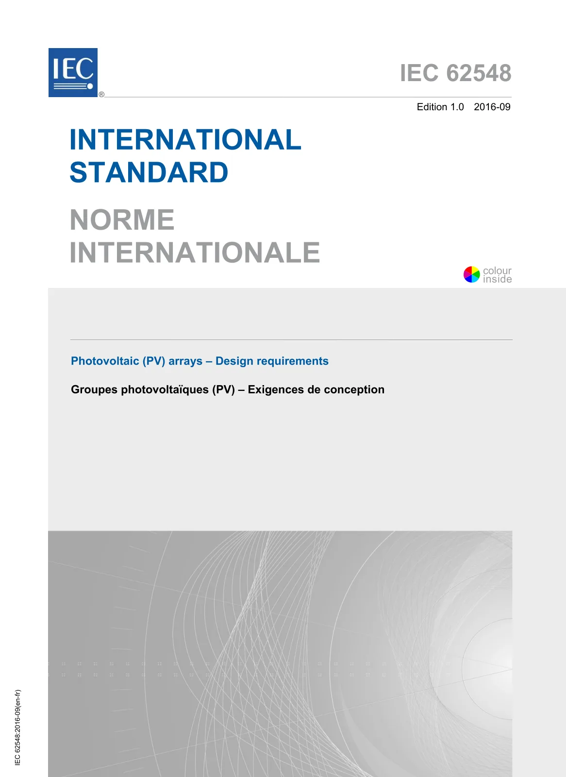 Первая страница стандарта IEC 62548:2016