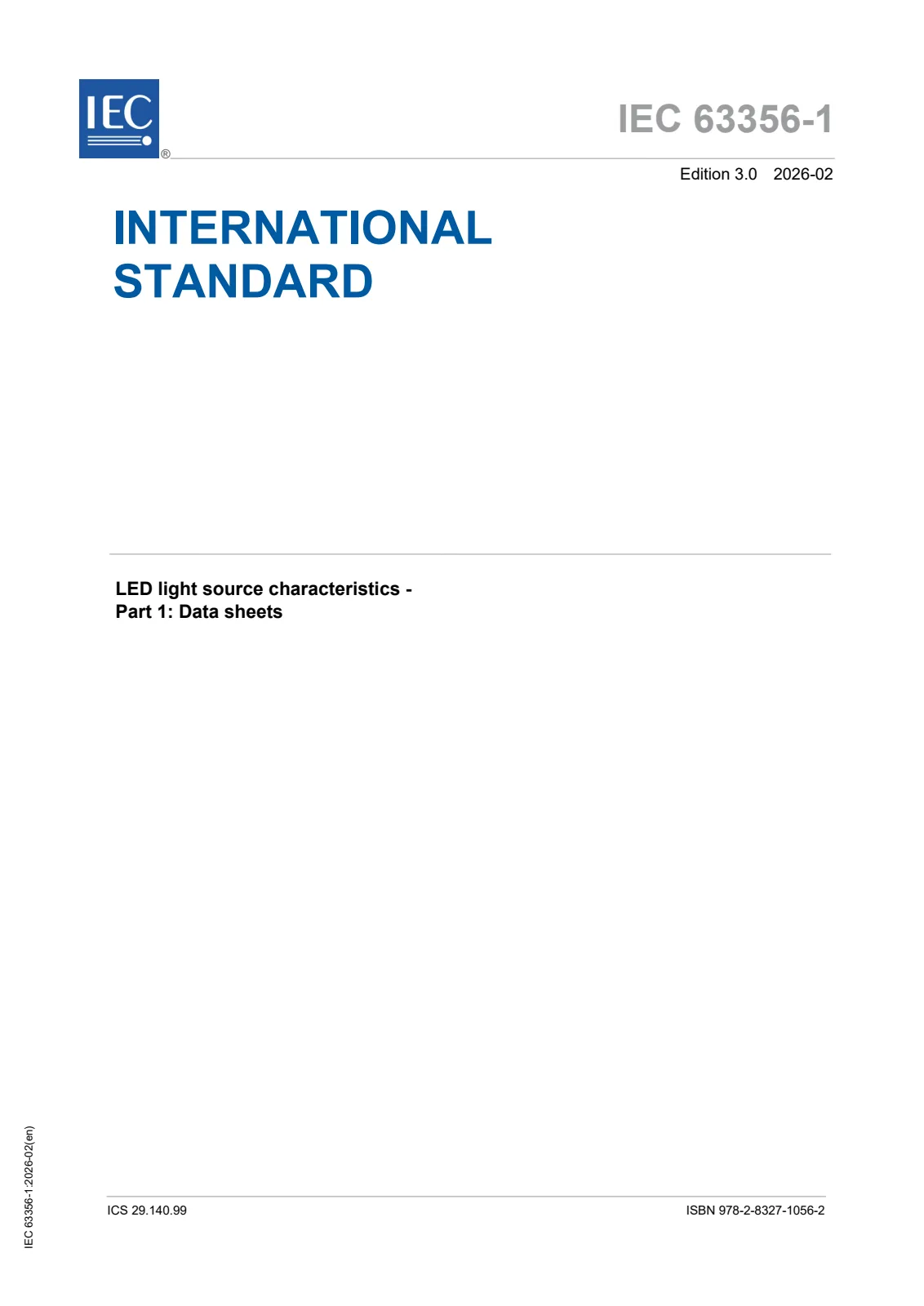 First page of standard IEC 63356-1:2026