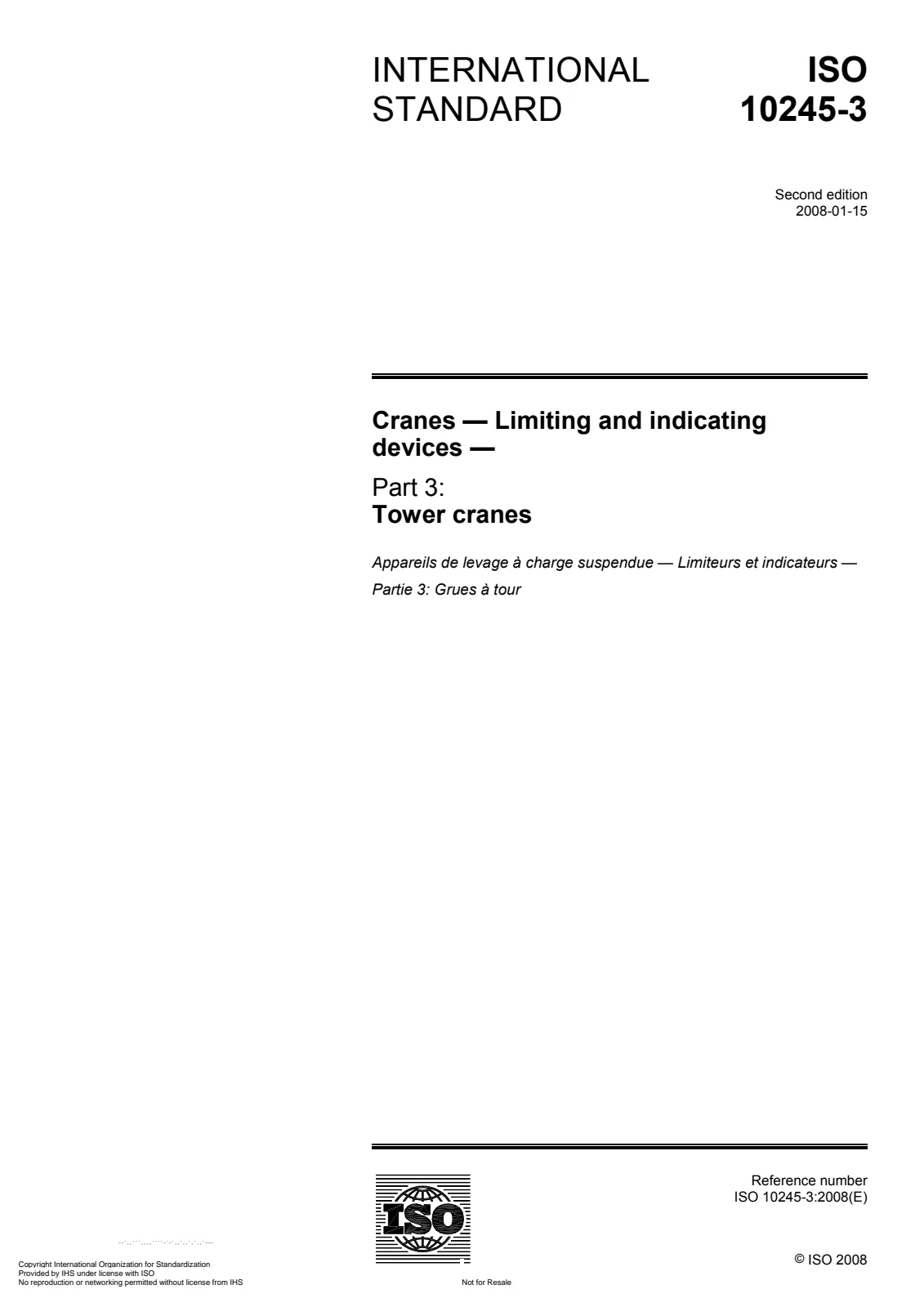 Первая страница стандарта ISO 10245-3:2008