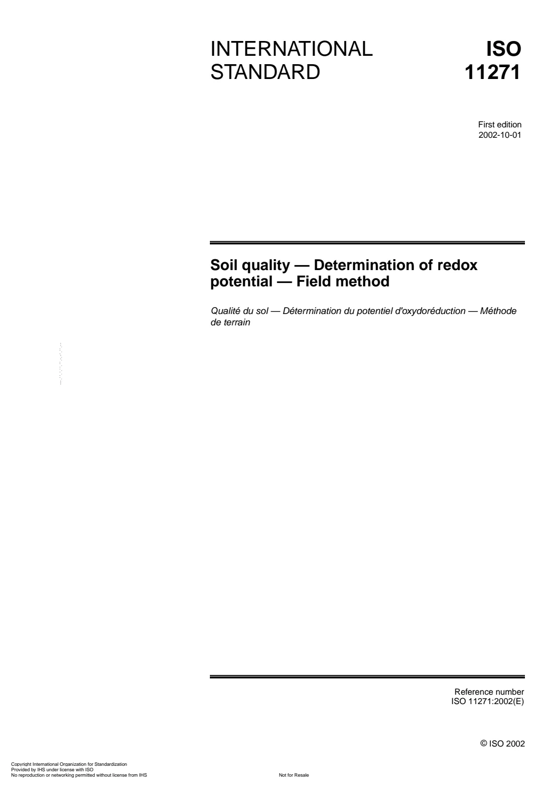 Первая страница стандарта ISO 11271:2002