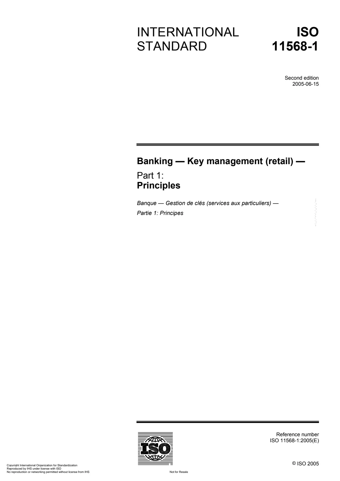 Первая страница стандарта ISO 11568-1:2005