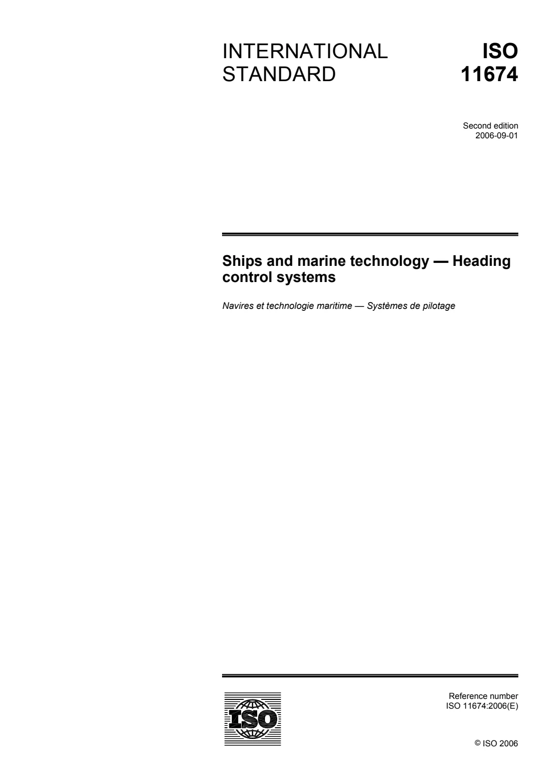 Первая страница стандарта ISO 11674:2006