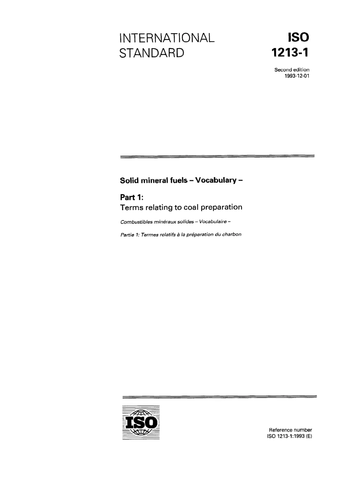 Первая страница стандарта ISO 1213-1:1993