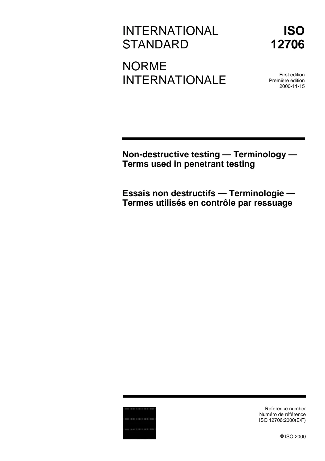 Первая страница стандарта ISO 12706:2000
