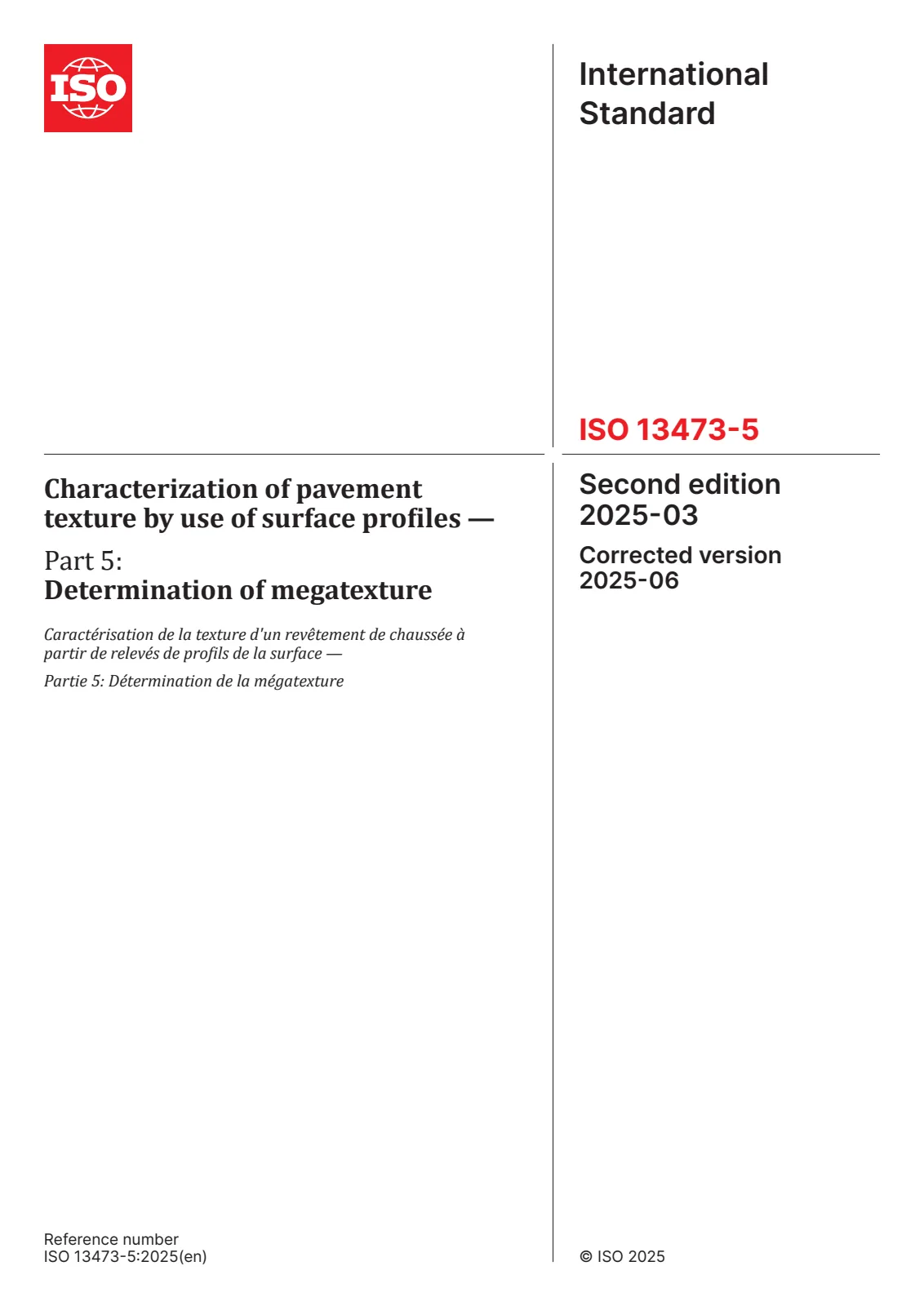 Первая страница стандарта ISO 13473-5:2025