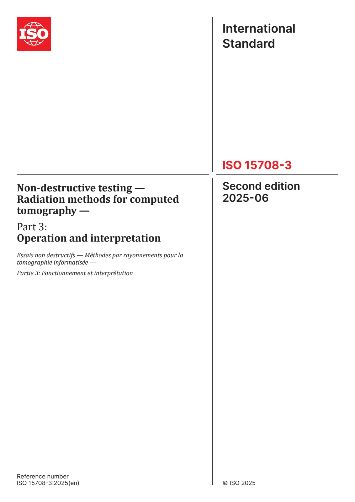 Первая страница стандарта ISO 15708-3:2025