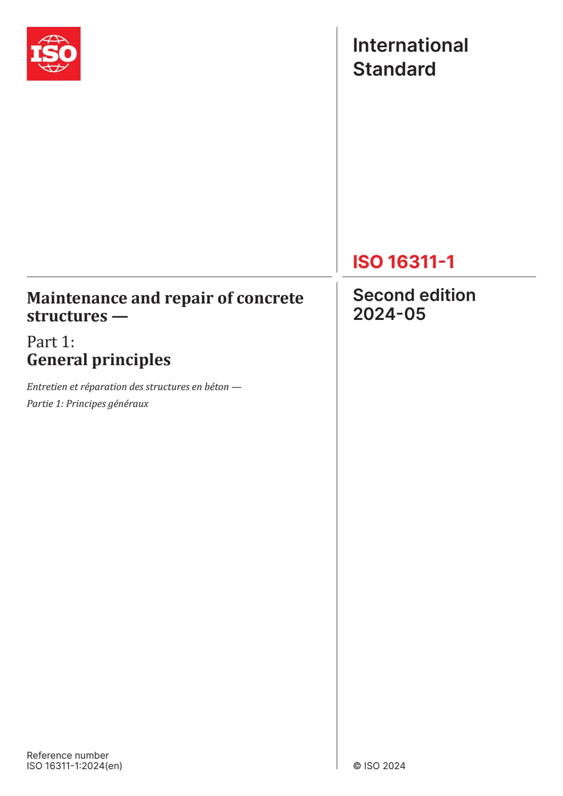 First page of standard ISO 16311-1:2024