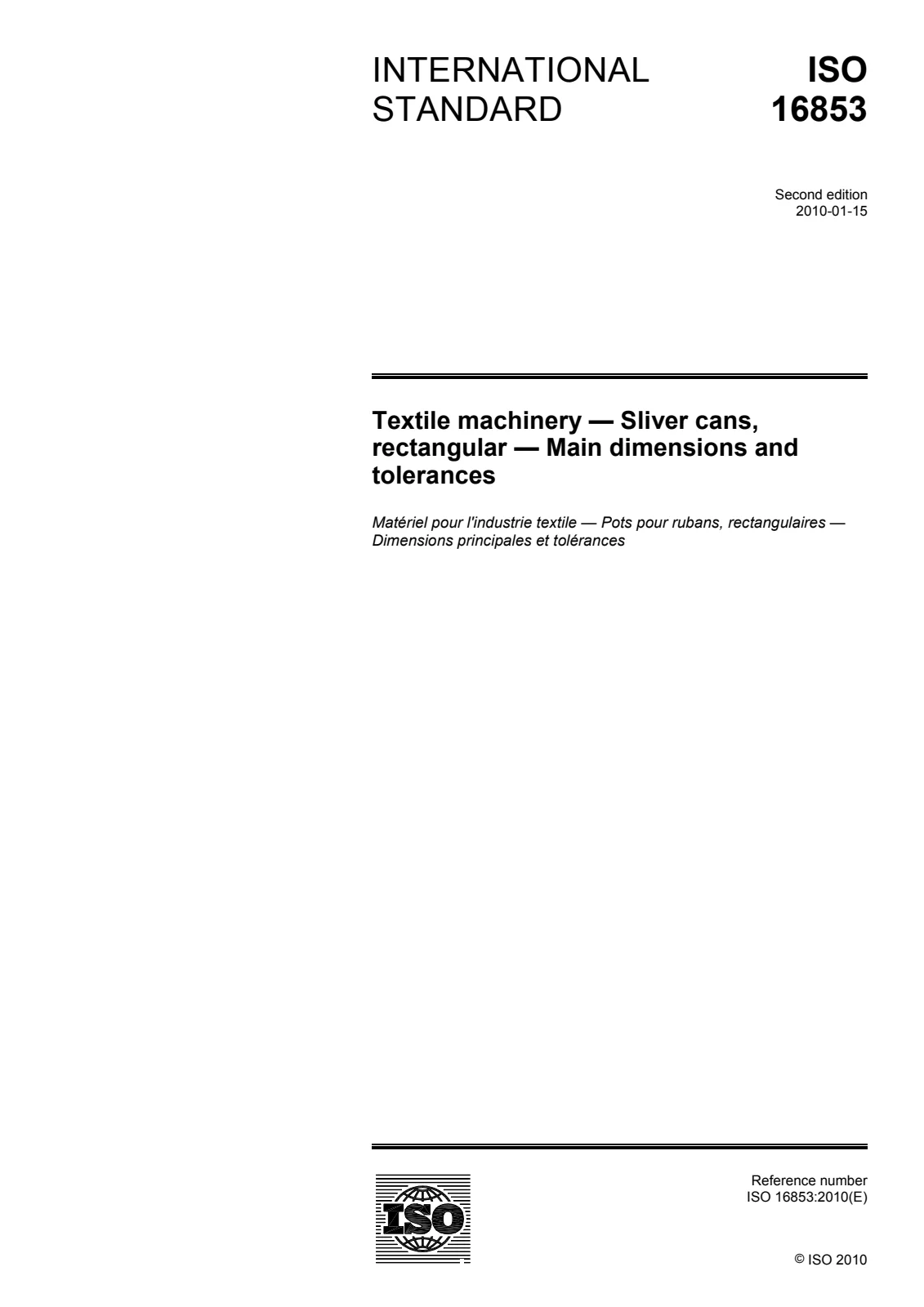 First page of standard ISO 16853:2010