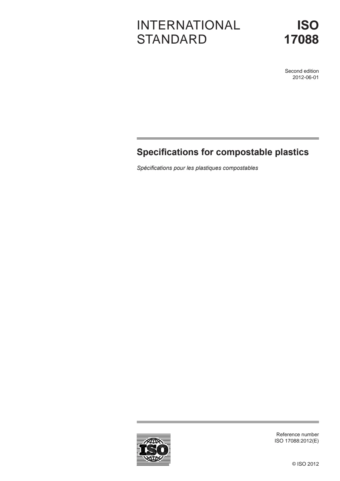Первая страница стандарта ISO 17088:2012