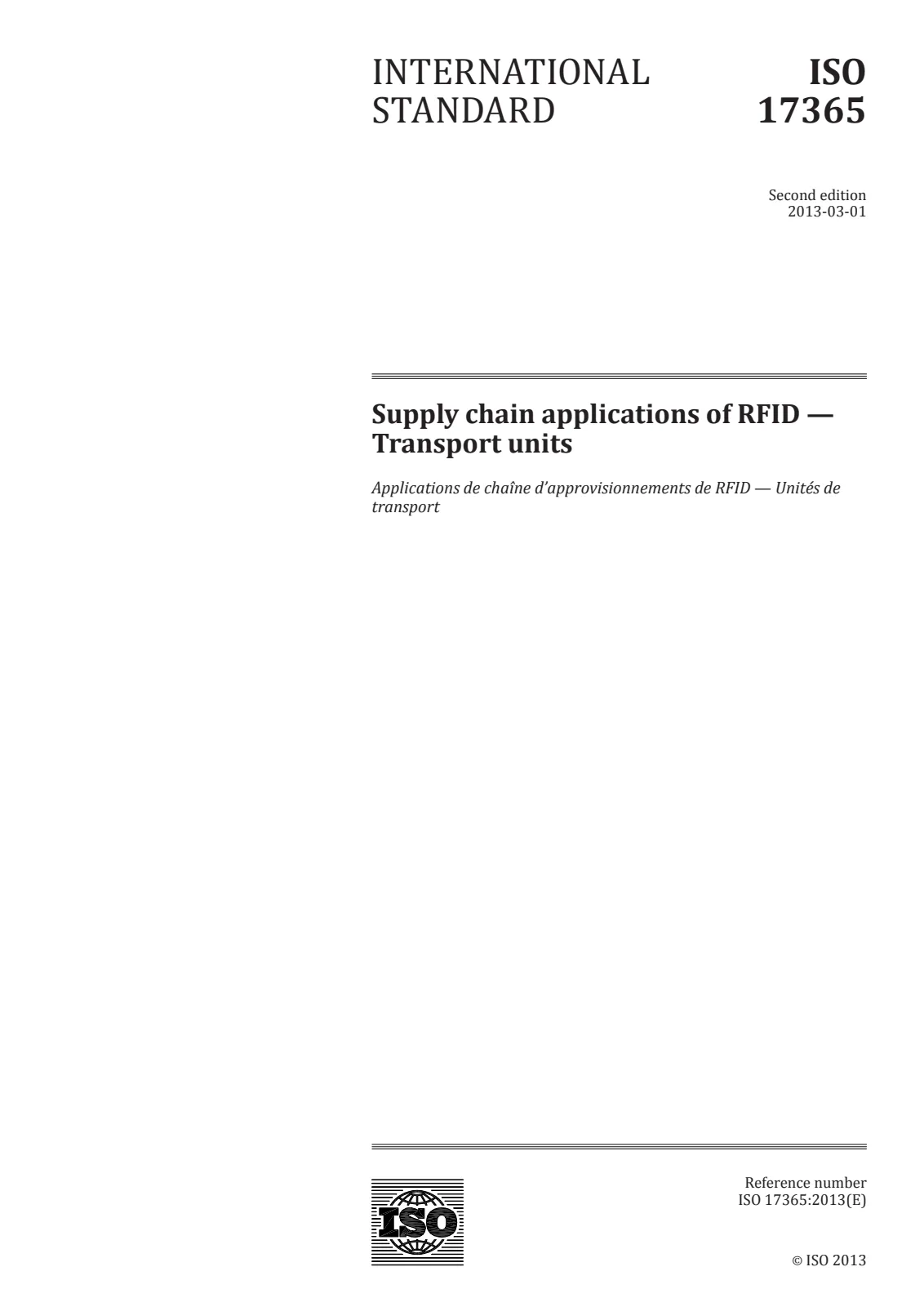 Первая страница стандарта ISO 17365:2013