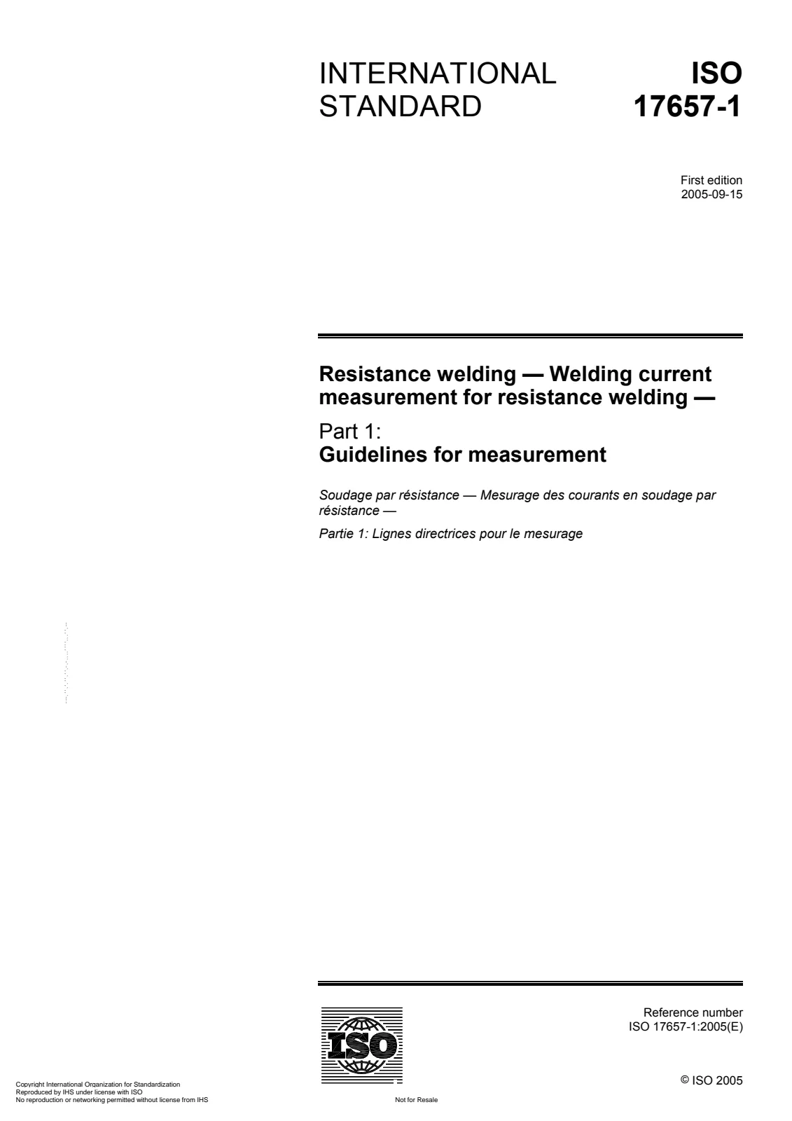 Первая страница стандарта ISO 17657-1:2005