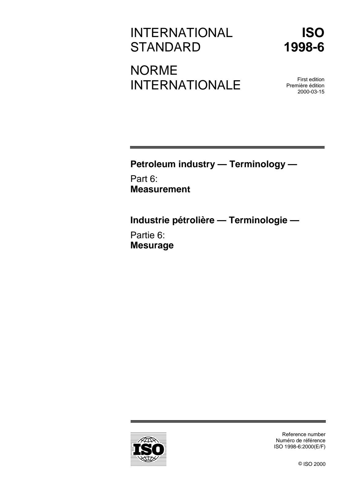 Первая страница стандарта ISO 1998-6:2000