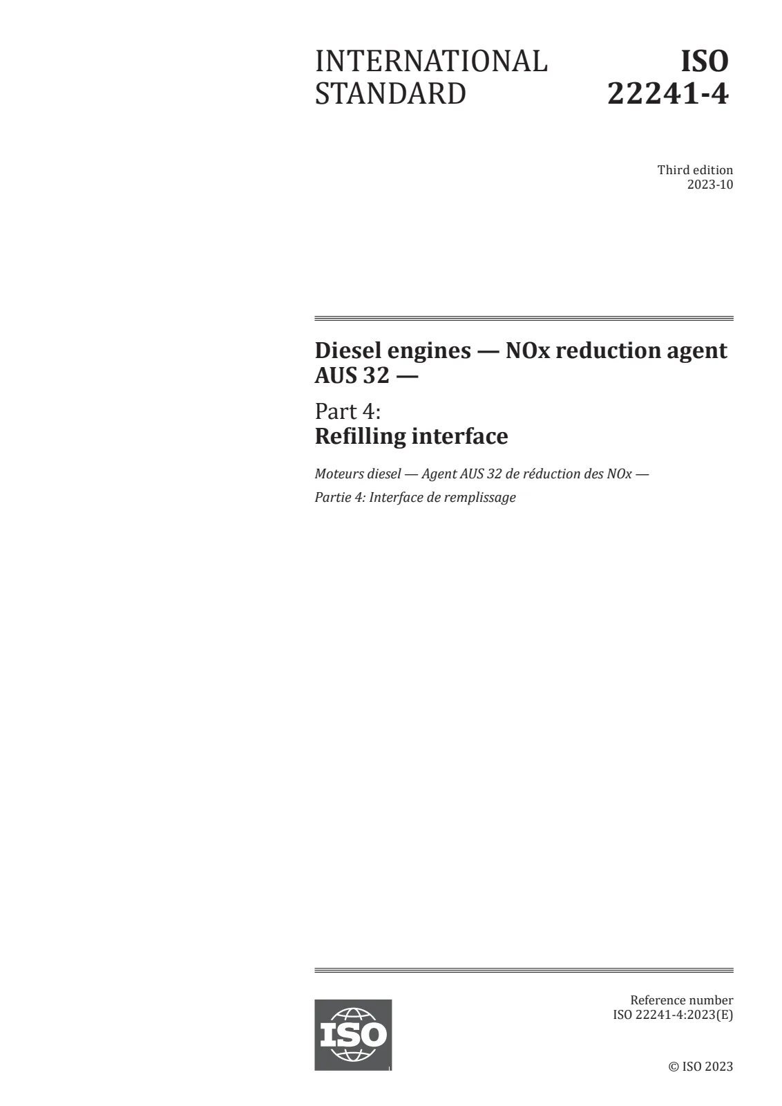 Первая страница стандарта ISO 22241-4:2023